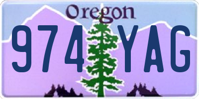 OR license plate 974YAG