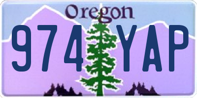 OR license plate 974YAP