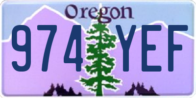 OR license plate 974YEF