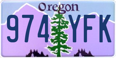 OR license plate 974YFK