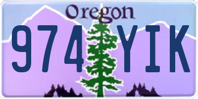 OR license plate 974YIK