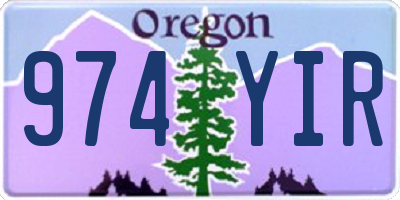 OR license plate 974YIR