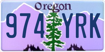 OR license plate 974YRK