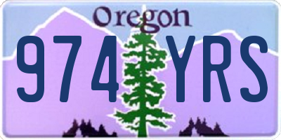 OR license plate 974YRS