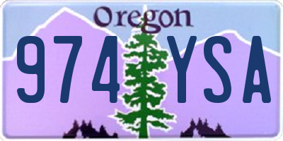 OR license plate 974YSA