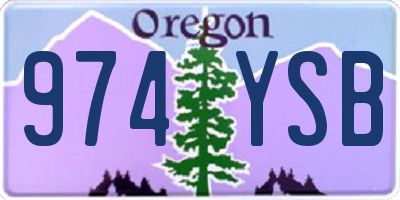 OR license plate 974YSB