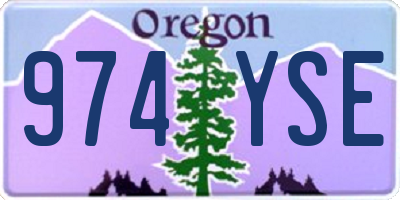 OR license plate 974YSE