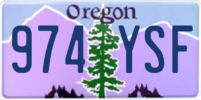 OR license plate 974YSF