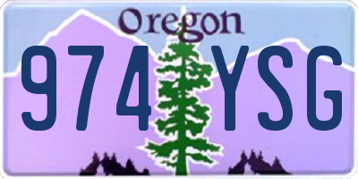 OR license plate 974YSG