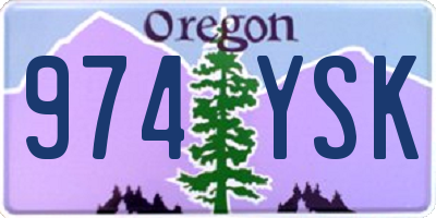 OR license plate 974YSK