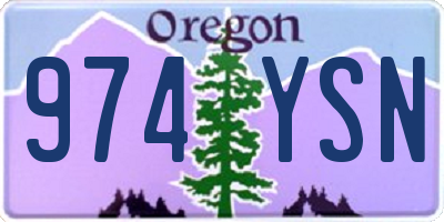 OR license plate 974YSN