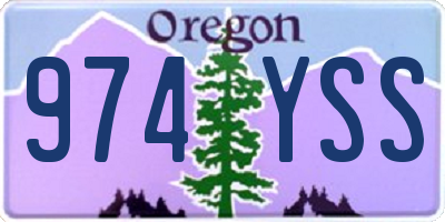 OR license plate 974YSS