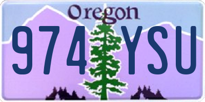 OR license plate 974YSU