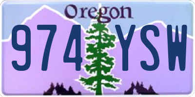 OR license plate 974YSW