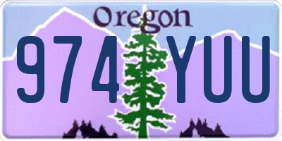 OR license plate 974YUU