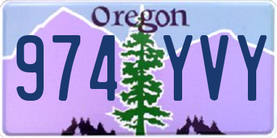 OR license plate 974YVY