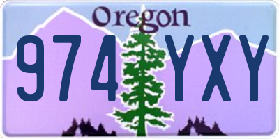 OR license plate 974YXY
