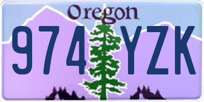 OR license plate 974YZK
