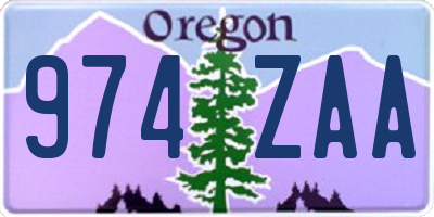 OR license plate 974ZAA