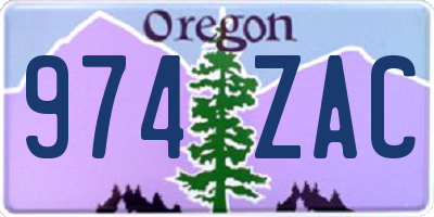 OR license plate 974ZAC