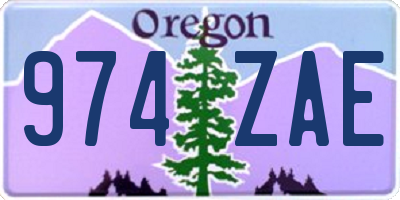 OR license plate 974ZAE