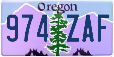 OR license plate 974ZAF