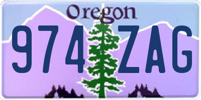OR license plate 974ZAG