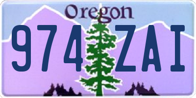 OR license plate 974ZAI