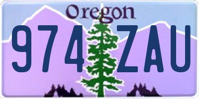 OR license plate 974ZAU