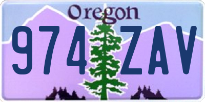 OR license plate 974ZAV