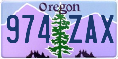 OR license plate 974ZAX