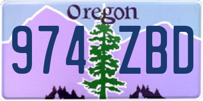 OR license plate 974ZBD
