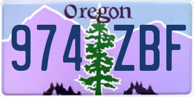 OR license plate 974ZBF