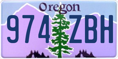 OR license plate 974ZBH