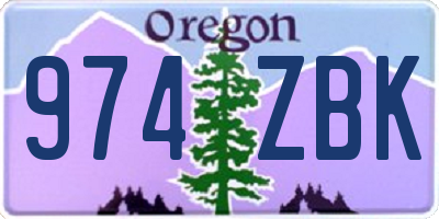 OR license plate 974ZBK