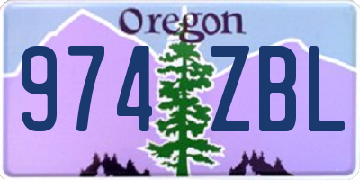 OR license plate 974ZBL