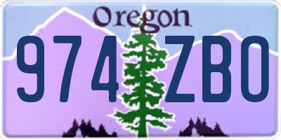 OR license plate 974ZBO