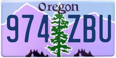 OR license plate 974ZBU