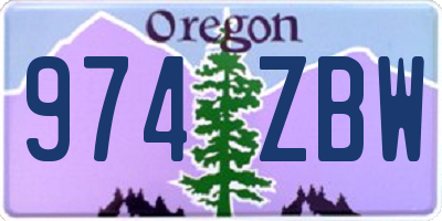 OR license plate 974ZBW