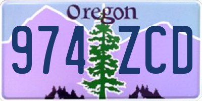 OR license plate 974ZCD