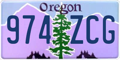 OR license plate 974ZCG