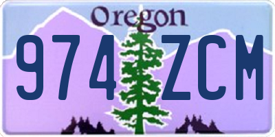 OR license plate 974ZCM