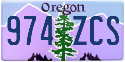 OR license plate 974ZCS