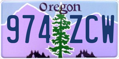OR license plate 974ZCW