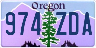 OR license plate 974ZDA