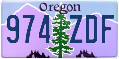 OR license plate 974ZDF