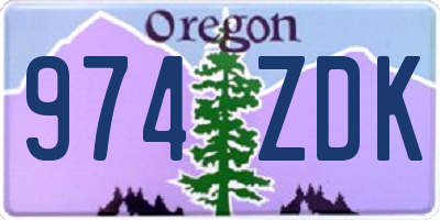 OR license plate 974ZDK