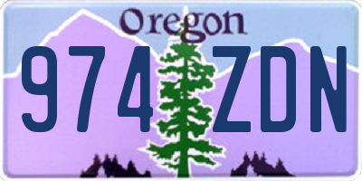 OR license plate 974ZDN