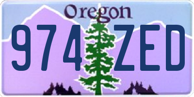 OR license plate 974ZED