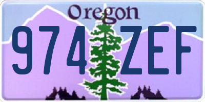 OR license plate 974ZEF